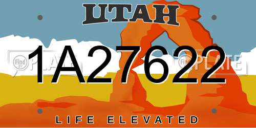 1A27622 Utah License Plate