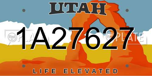 1A27627 Utah License Plate