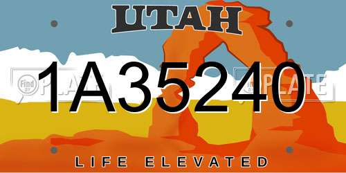 1A35240 Utah License Plate