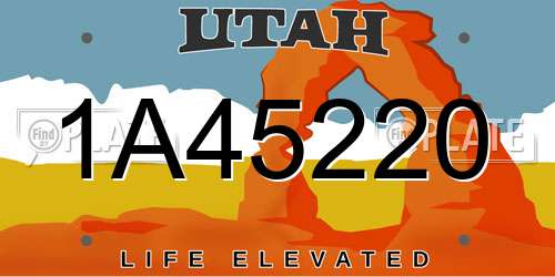 1A45220 Utah License Plate