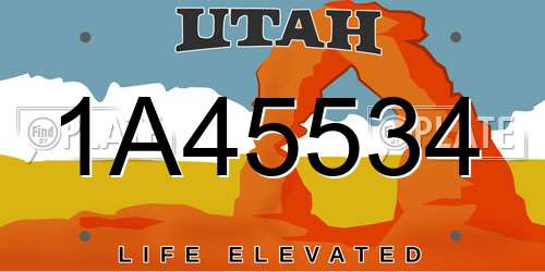 1A45534 Utah License Plate