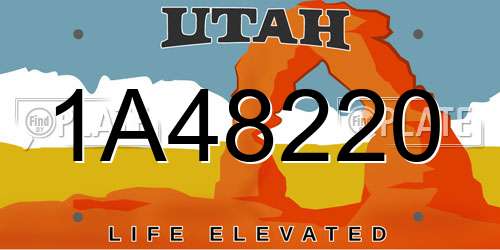1A48220 Utah License Plate