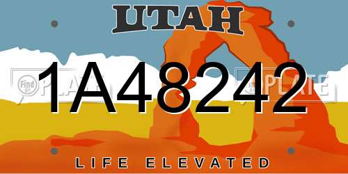 1A48242 Utah License Plate