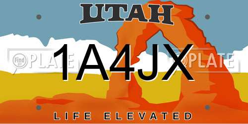 1A4JX Utah License Plate
