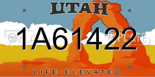 1A61422 Utah License Plate
