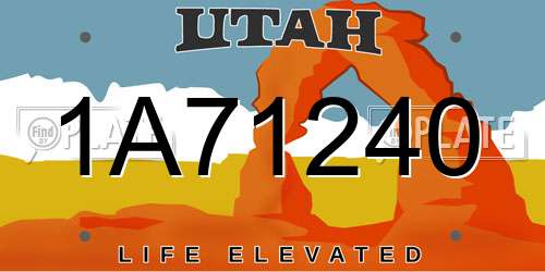 1A71240 Utah License Plate