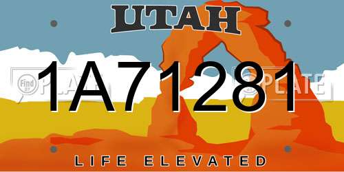 1A71281 Utah License Plate