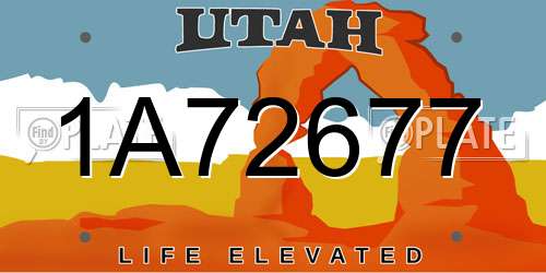 1A72677 Utah License Plate
