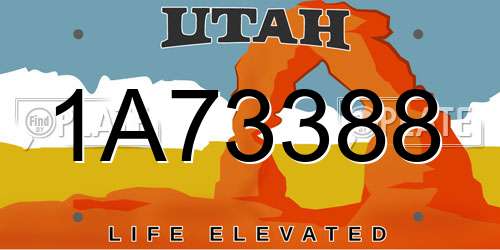 1A73388 Utah License Plate