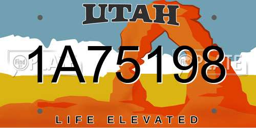 1A75198 Utah License Plate