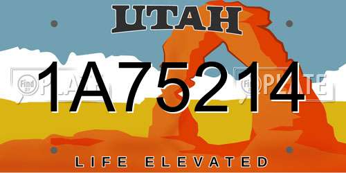 1A75214 Utah License Plate