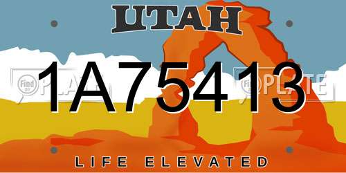 1A75413 Utah License Plate