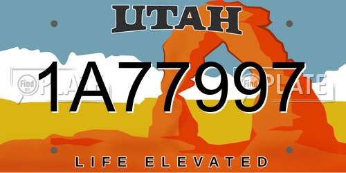 1A77997 Utah License Plate