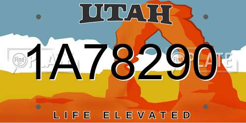 1A78290 Utah License Plate