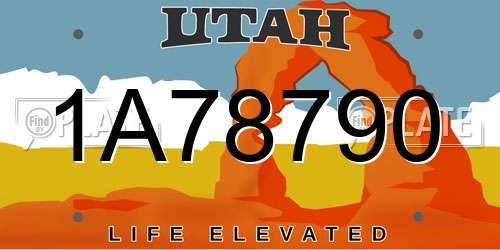 1A78790 Utah License Plate