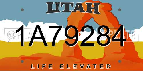 1A79284 Utah License Plate