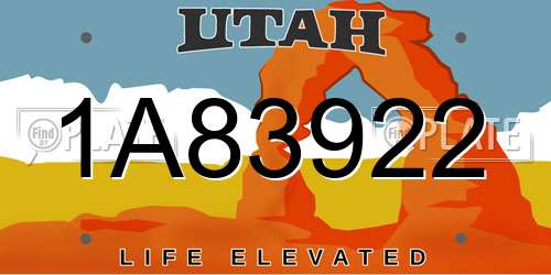 1A83922 Utah License Plate
