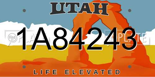 1A84243 Utah License Plate