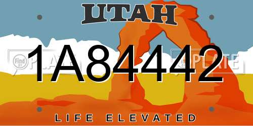 1A84442 Utah License Plate
