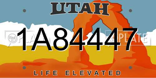 1A84447 Utah License Plate