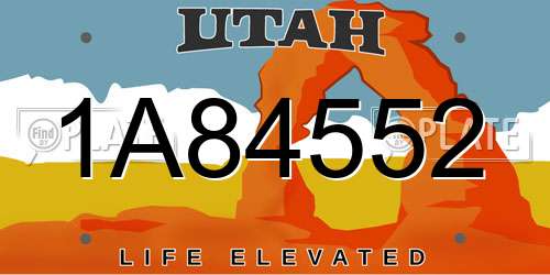 1A84552 Utah License Plate