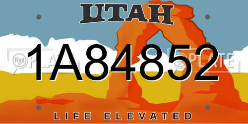 1A84852 Utah License Plate