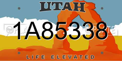 1A85338 Utah License Plate