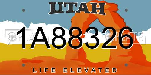1A88326 Utah License Plate