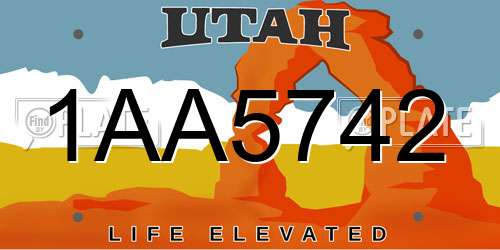 1AA5742 Utah License Plate