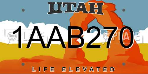 1AAB270 Utah License Plate