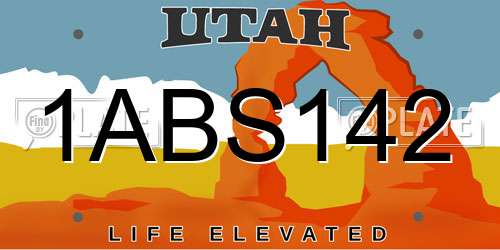 1ABS142 Utah License Plate