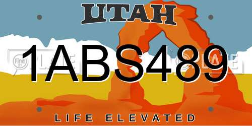 1ABS489 Utah License Plate