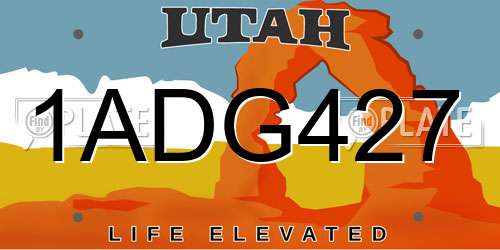 1ADG427 Utah License Plate