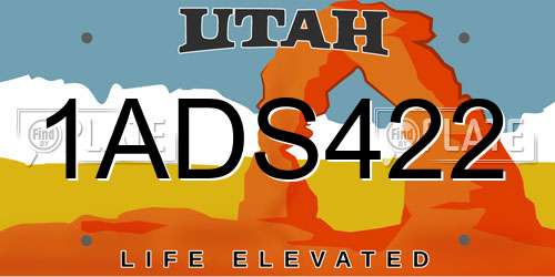 1ADS422 Utah License Plate