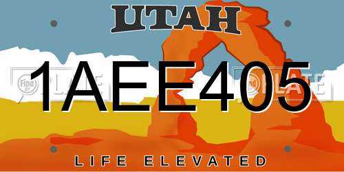 1AEE405 Utah License Plate
