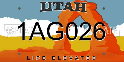 1AG026 Utah License Plate