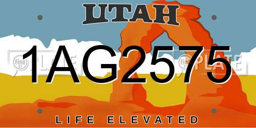 1AG2575 Utah License Plate