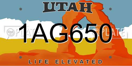 1AG650 Utah License Plate