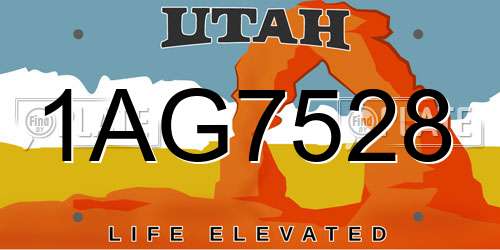 1AG7528 Utah License Plate