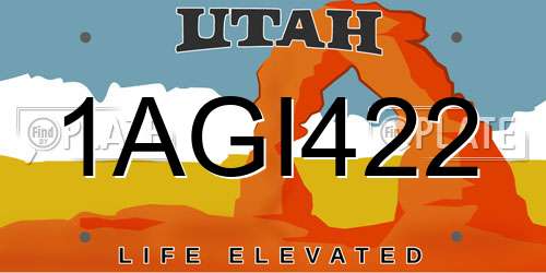 1AGI422 Utah License Plate
