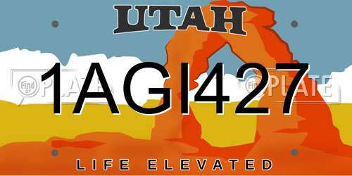 1AGI427 Utah License Plate