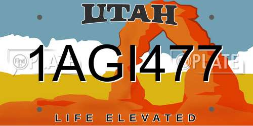 1AGI477 Utah License Plate
