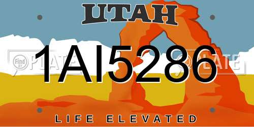 1AI5286 Utah License Plate