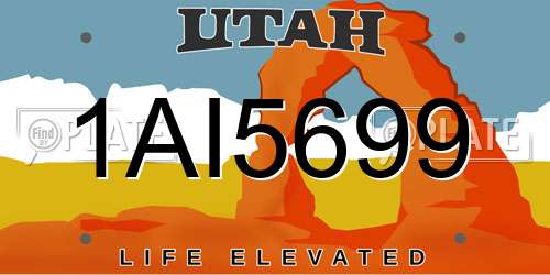 1AI5699 Utah License Plate