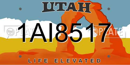 1AI8517 Utah License Plate