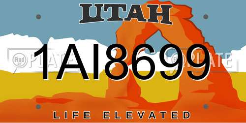 1AI8699 Utah License Plate