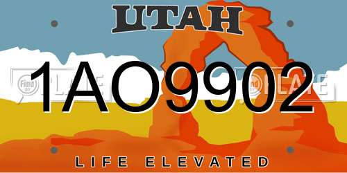 1AO9902 Utah License Plate