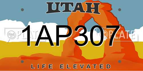 1AP307 Utah License Plate