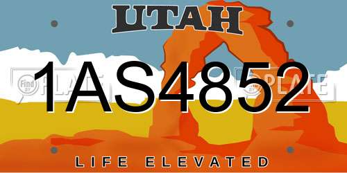 1AS4852 Utah License Plate