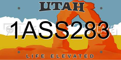 1ASS283 Utah License Plate